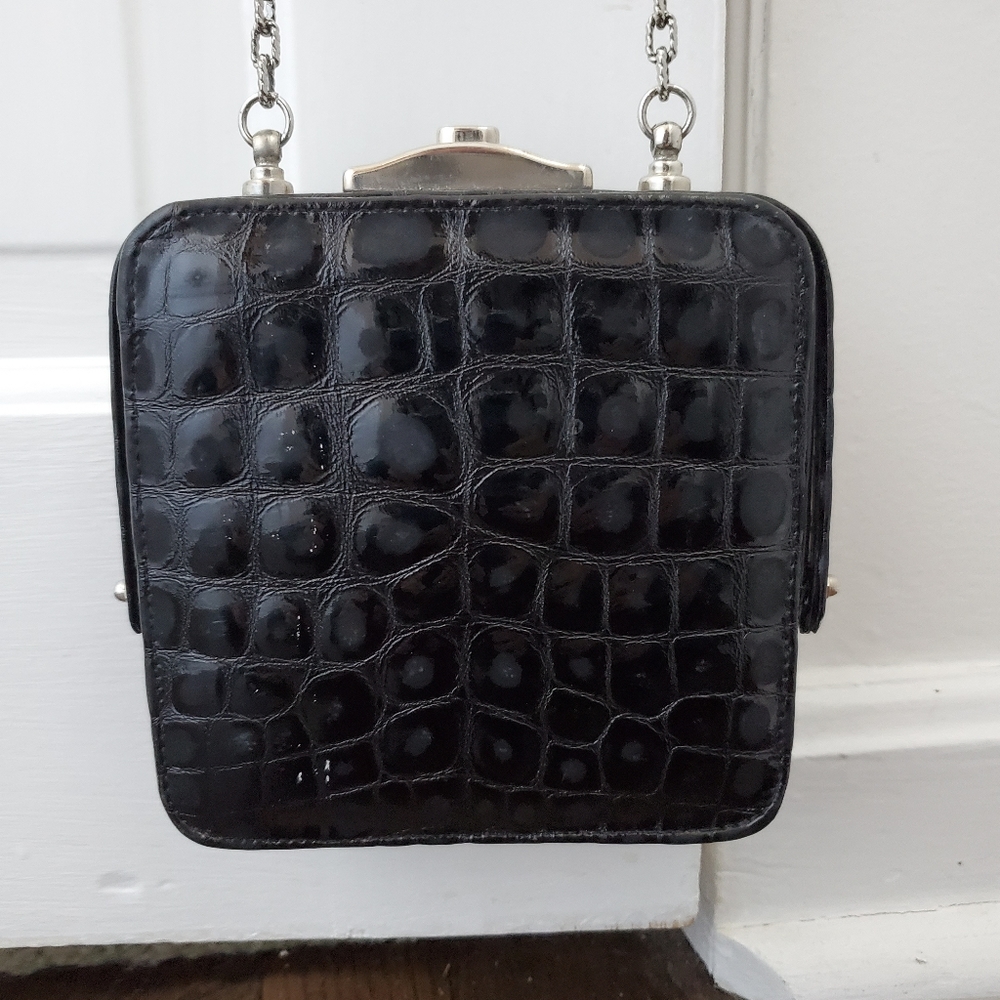 GLEN MILLER for ANN TURK Black Chain Crossbody Purse